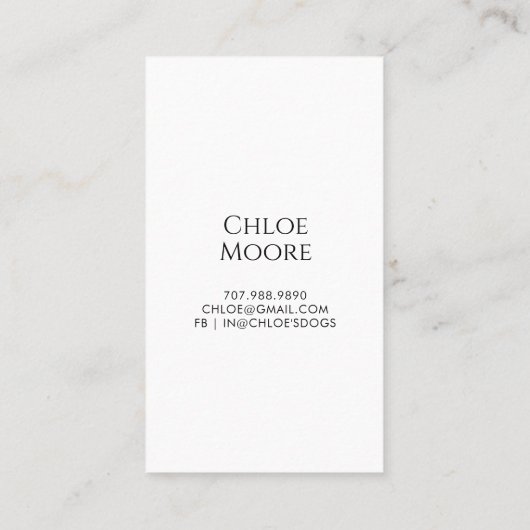 Schattige Dog Pet Sitter Dog Walker Business Visitekaartje (Achterkant)