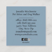Schattige Dog Pet Sitter en Dog Walker Vierkante Visitekaartje (Achterkant)