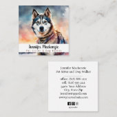 Schattige Dog Pet Sitter en Dog Walker Vierkante Visitekaartje (Voorkant / Achterkant)