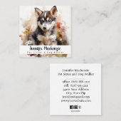 Schattige Dog Pet Sitter en Dog Walker Vierkante Visitekaartje (Voorkant / Achterkant)