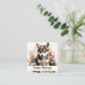 Schattige Dog Pet Sitter en Dog Walker Vierkante Visitekaartje (Staand voorkant)