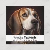 Schattige Dog Pet Sitter en Dog Walker Vierkante Visitekaartje (Voorkant)