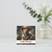 Schattige Dog Pet Sitter en Dog Walker Vierkante Visitekaartje (Staand voorkant)