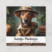 Schattige Dog Pet Sitter en Dog Walker Vierkante Visitekaartje (Voorkant)