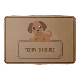 Schattige Dog Pet Welkom Home party DIY naam Badmat