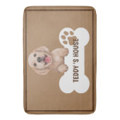 Schattige Dog Pet Welkom Home party DIY naam Badmat (Voorkant Verticaal)