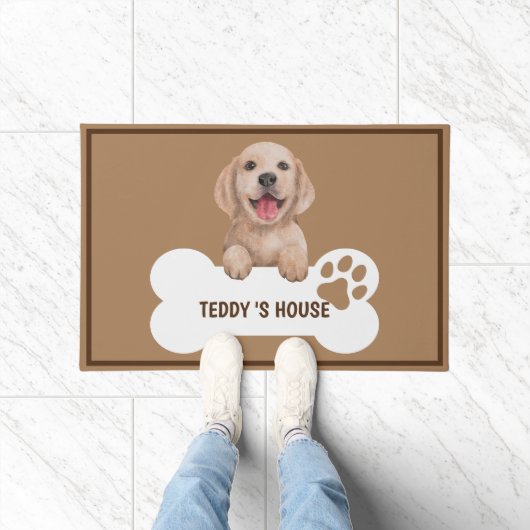 Schattige Dog Pet Welkom Home party DIY naam Deurmat (Binnen)