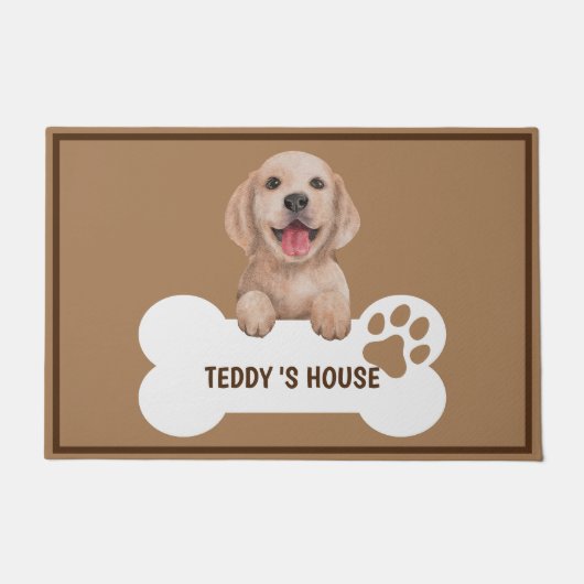 Schattige Dog Pet Welkom Home party DIY naam Deurmat (Voorkant)