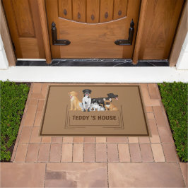 Schattige Dog Pet Welkom Home party DIY naam Deurmat