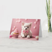 Schattige Dog Pink Funny Humor Gefeliciteerd Kaart (Voorkant)