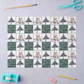 Schattige Dog Puppy Pet Foto Groene Kerstboom Tissuepapier (Craft)