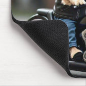 Schattige Dog Riding Motorcycle Muismat (Hoek)