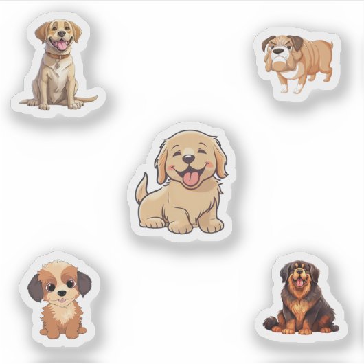 Schattige Dog Sticker Pack (Voorkant)