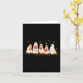 Schattige Dog verkleed als Ghost Halloween Fun Boo Kaart (Gele Bloem)