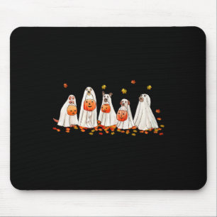 Schattige Dog verkleed als Ghost Halloween Fun Boo Muismat