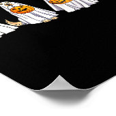 Schattige Dog verkleed als Ghost Halloween Fun Boo Poster (Hoek)
