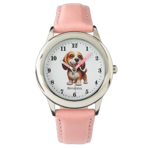 Schattige Dog voeg naam toe Horloge