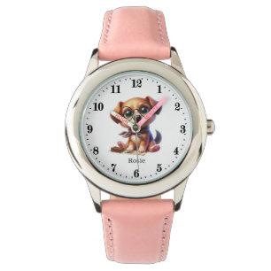 Schattige Dog voeg naam toe Horloge