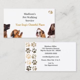 Schattige Dog Walker / Pet Sitter Visitekaartje