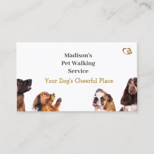 Schattige Dog Walker / Pet Sitter Visitekaartje (Voorkant)