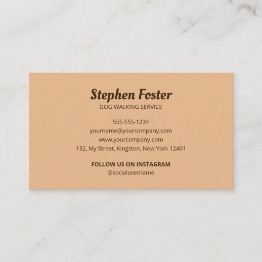 Schattige Dog Walking Pet Sitting Dog Trainer Serv Visitekaartje (Voorkant)