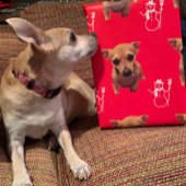 Schattige Dog Xmas Santa Sneeuwman Candy Canes Inpakpapier Vel