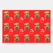 Schattige Dog Xmas Santa Sneeuwman Candy Canes Inpakpapier Vel (Voorkant)
