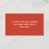 Schattige Dog Yellow Lab Pet Care Afspraakherinner Visitekaartje (Achterkant)