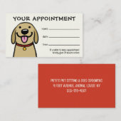 Schattige Dog Yellow Lab Pet Care Afspraakherinner Visitekaartje (Voorkant / Achterkant)