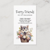 Schattige Dog Zittend Huisdier Service Waterverf Visitekaartje (Voorkant)
