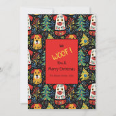 Schattige Dogs Christmas Flat Holiday Kaart (Voorkant)