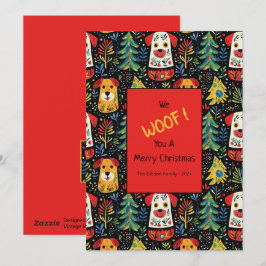 Schattige Dogs Christmas Flat Holiday Kaart