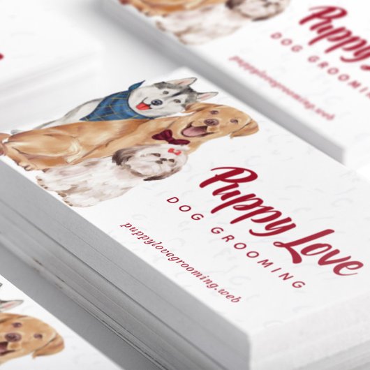 Schattige Dogs Groomer Walker Sitter Visitekaartje