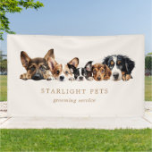 Schattige Dogs Grooming Service Visitekaartje Spandoek (Buitenkant)