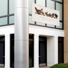 Schattige Dogs Grooming Service Visitekaartje Spandoek