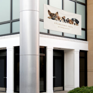 Schattige Dogs Grooming Service Visitekaartje Spandoek