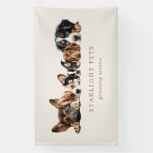 Schattige Dogs Grooming Service Visitekaartje Spandoek (Verticaal)