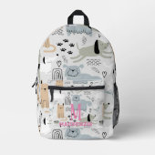 Schattige Dogs Hearts Roze Monogram Gepersonalisee Bedrukte Rugzak (Voorkant)