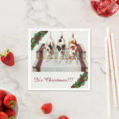 Schattige Dog's "Het is Kerstmis" Servet (Insitu)