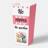 Schattige Dogs Hij stelde de vraag Pink Popcorn Bedankdoosjes (Voorkant)