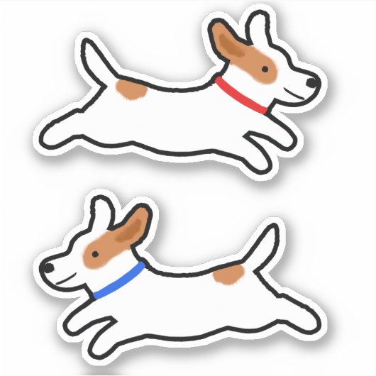 Schattige Dogs Jack Russell Terrier Puppy Sticker  (Voorkant)