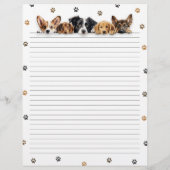 Schattige Dogs Lined Letter Schrijfpapier (Achterkant)