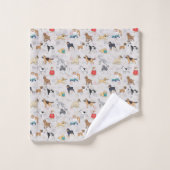 Schattige Dogs Pattern Design Wit Bad Handdoek (Wasdoekje)