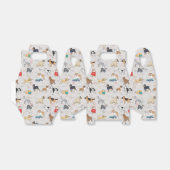Schattige Dogs Pattern Design Wit Bedankdoosjes (Uitgevouwen)