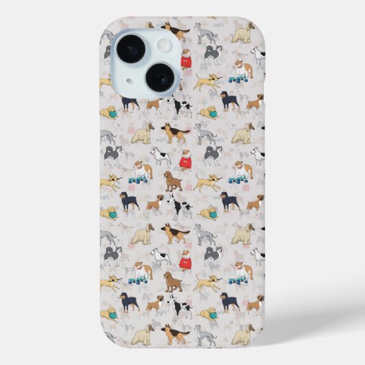 Schattige Dogs Pattern Design Wit Case-Mate iPhone Case (Achterkant)