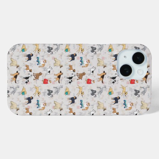 Schattige Dogs Pattern Design Wit Case-Mate iPhone Case (Achterkant (horizontaal))