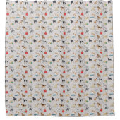 Schattige Dogs Pattern Design Wit Douchegordijn (Voorkant)