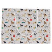 Schattige Dogs Pattern Design Wit Groot Cadeauzakje (Achterkant)