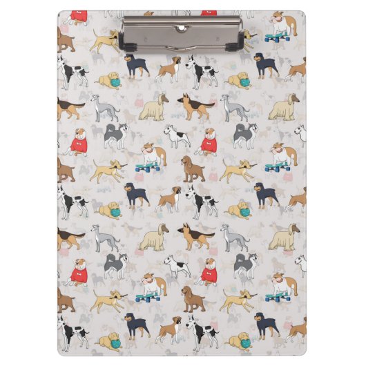 Schattige Dogs Pattern Design Wit Klembord (Voorkant)