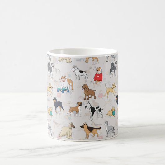 Schattige Dogs Pattern Design Wit Koffiemok (Center)